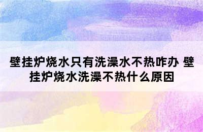 壁挂炉烧水只有洗澡水不热咋办 壁挂炉烧水洗澡不热什么原因